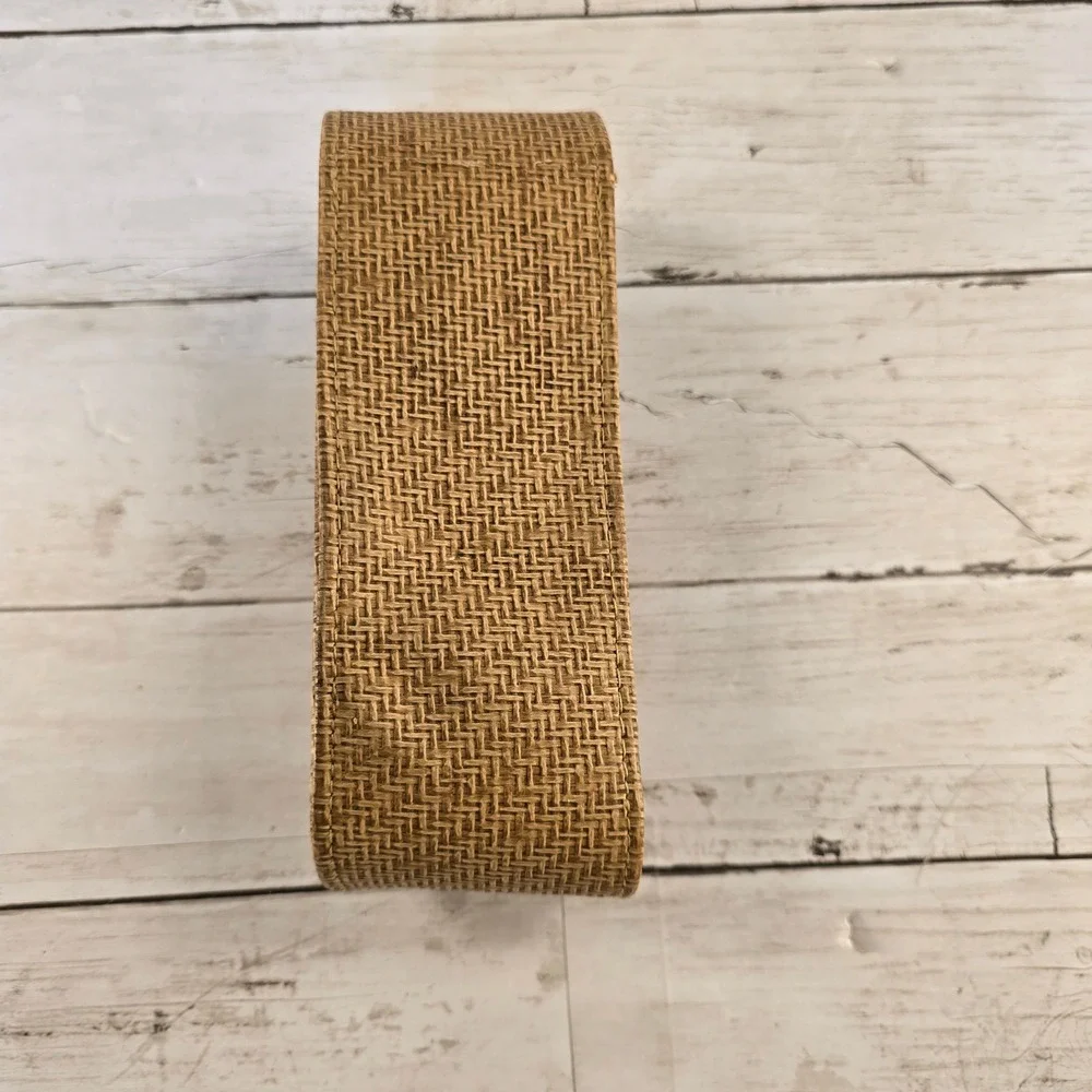 Maui Jim Sunglasses Case Tan Woven Seagrass Elastic Band Closure Brown Interior